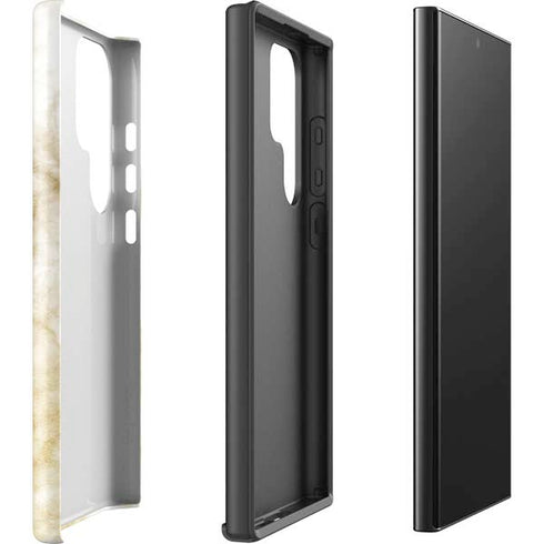Gold and White Marble Galaxy S25 Ultra Impact Case