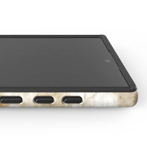 Gold and White Marble Galaxy S25 Ultra Impact Case
