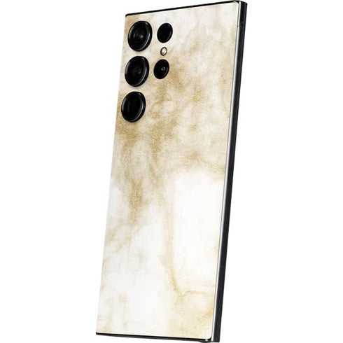 Gold and White Marble Galaxy S24 Ultra Skin