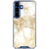Gold and White Marble Galaxy S25 Clear Case