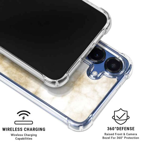Gold and White Marble Galaxy S25 Plus Clear Case