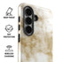 Gold and White Marble Galaxy S26 Impact Case