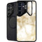 Gold and White Marble Galaxy S26 Kickstand Case