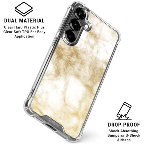 Gold and White Marble Galaxy S26 Plus Clear Case