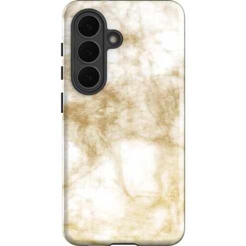 Gold and White Marble Galaxy S26 Plus Impact Case