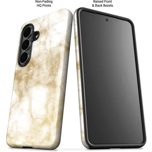 Gold and White Marble Galaxy S26 Plus Impact Case