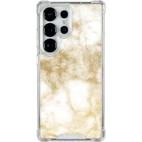 Gold and White Marble Galaxy S26 Ultra Clear Case