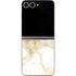 Gold and White Marble Galaxy Z Flip6 Skin