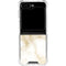 Gold and White Marble Galaxy Z Flip6 Clear Case