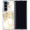 Gold and White Marble Galaxy Z Fold5 5G Clear Case