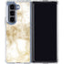 Gold and White Marble Galaxy Z Fold5 5G Clear Case