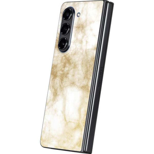 Gold and White Marble Galaxy Z Fold5 5G Skin