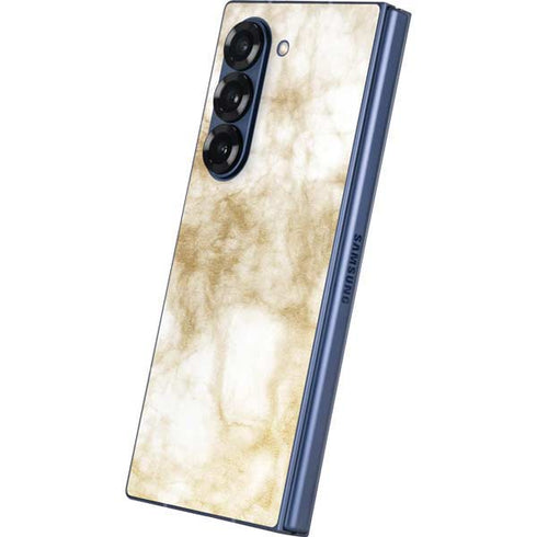 Gold and White Marble Galaxy Z Fold6 Skin