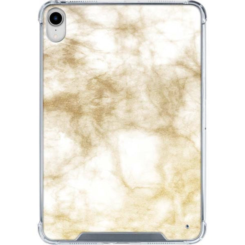 Gold and White Marble iPad 11th Gen (2025) Clear Case