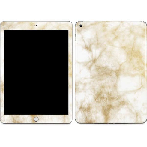 Gold and White Marble Apple iPad Skin