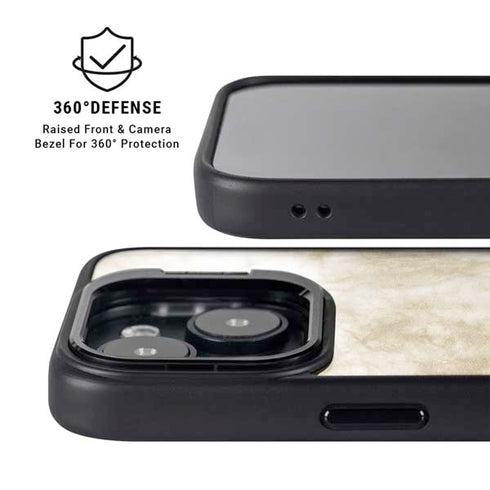 Gold and White Marble iPhone 14 Kickstand Case