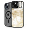 Gold and White Marble iPhone 14 Plus Kickstand Case
