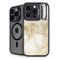 Gold and White Marble iPhone 14 Pro Max Kickstand Case