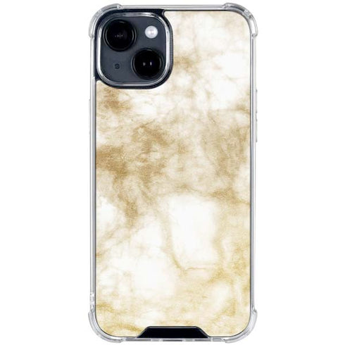 Gold and White Marble iPhone 15 Clear Case