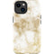 Gold and White Marble iPhone 15 Impact Case
