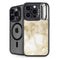 Gold and White Marble iPhone 15 Pro Kickstand Case