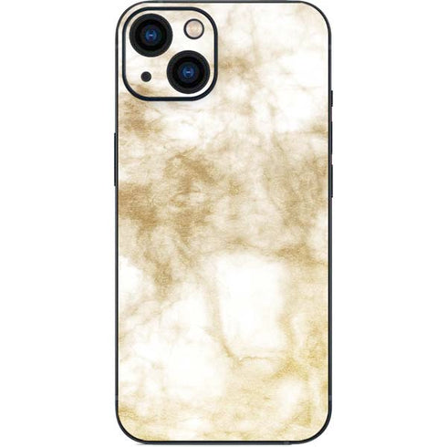 Gold and White Marble iPhone 15 Skin