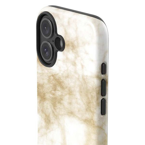 Gold and White Marble iPhone 16 Impact Case