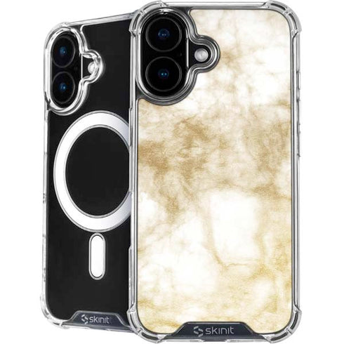 Gold and White Marble iPhone 16 MagSafe Case