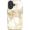 Gold and White Marble iPhone 16 Plus Impact Case