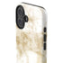 Gold and White Marble iPhone 16 Plus Impact Case