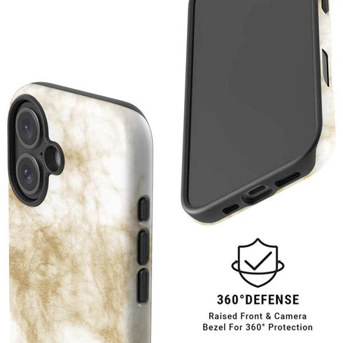 Gold and White Marble iPhone 16 Plus Magsafe Impact Case