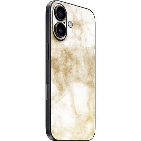 Gold and White Marble iPhone 16 Plus Skin