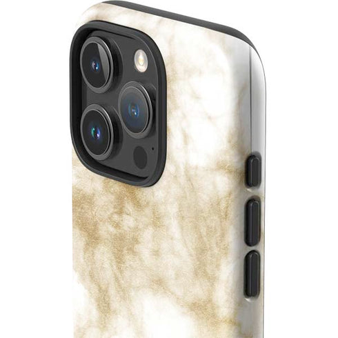 Gold and White Marble iPhone 16 Pro Impact Case