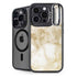 Gold and White Marble iPhone 16 Pro Kickstand Case