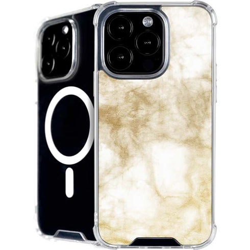 Gold and White Marble iPhone 16 Pro MagSafe Case