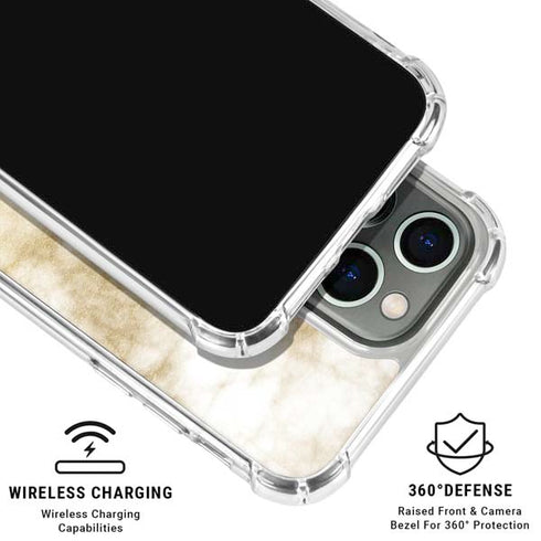 Gold and White Marble iPhone 16 Pro Max Clear Case