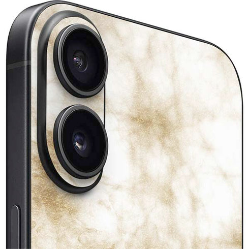 Gold and White Marble iPhone 16 Skin