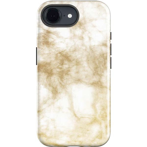 Gold and White Marble iPhone 16e Impact Case