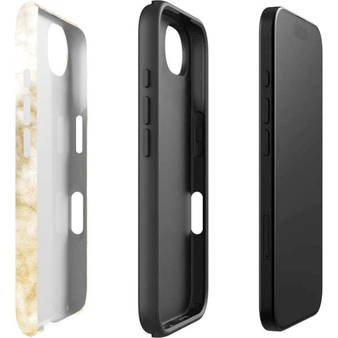 Gold and White Marble iPhone 16e Impact Case