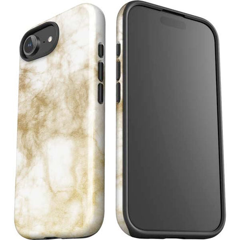 Gold and White Marble iPhone 16e Impact Case