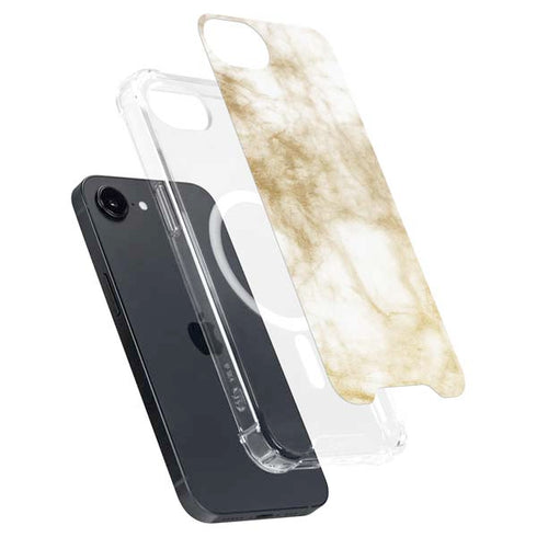 Gold and White Marble iPhone 16e MagSafe Case