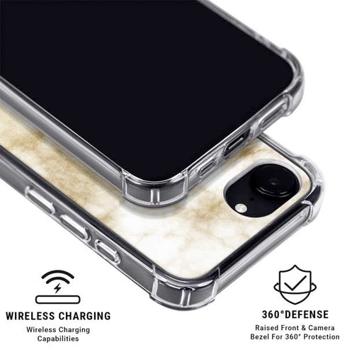Gold and White Marble iPhone 16e MagSafe Case