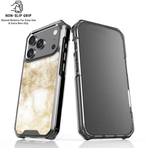 Gold and White Marble iPhone 18 Pro Clear Case