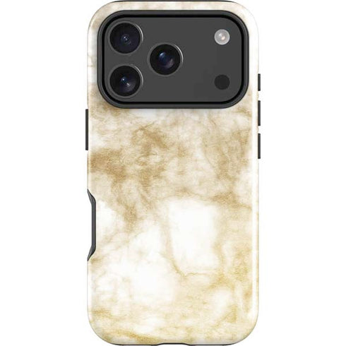 Gold and White Marble iPhone 18 Pro Impact Case