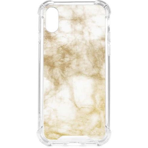 Gold and White Marble iPhone XS Clear Case