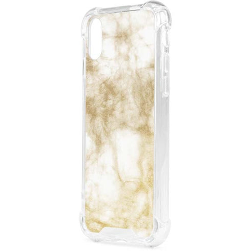Gold and White Marble iPhone XS Clear Case