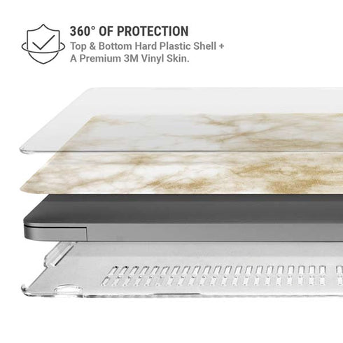 Gold and White Marble MacBook Pro 14in (2021-24) Case plus Skin