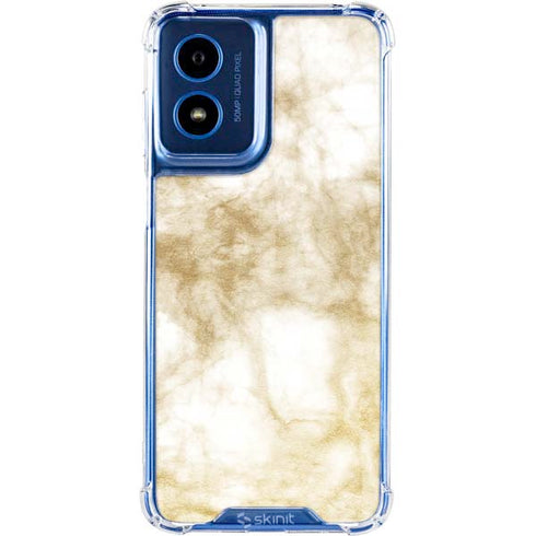 Gold and White Marble Moto G 5G (2024) Clear Case