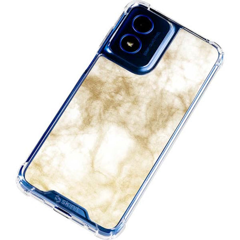 Gold and White Marble Moto G 5G (2024) Clear Case