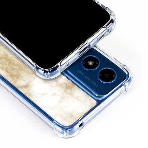 Gold and White Marble Moto G 5G (2024) Clear Case
